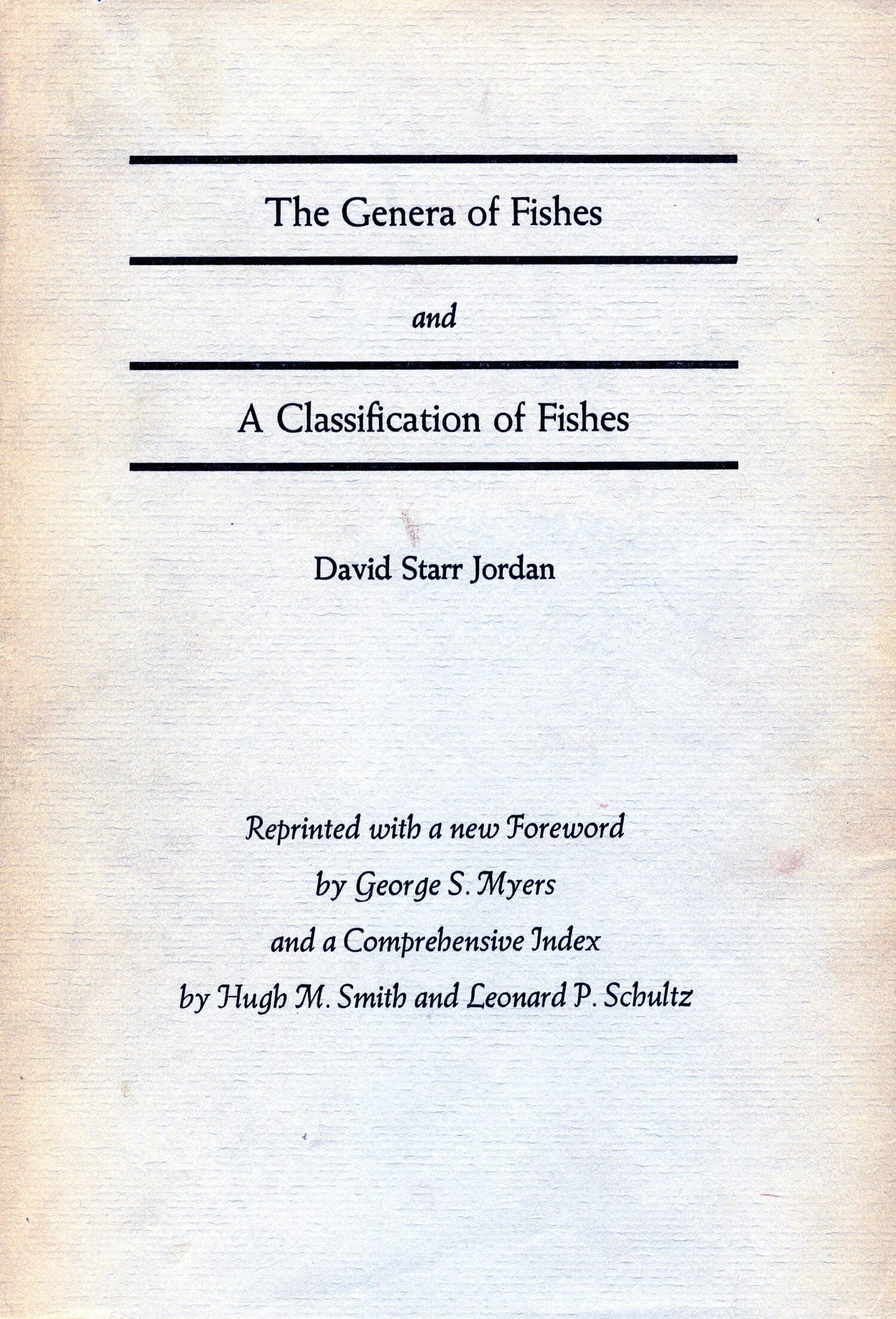 'The Genera of Fishes and A Classification of Fishes' Book Cover