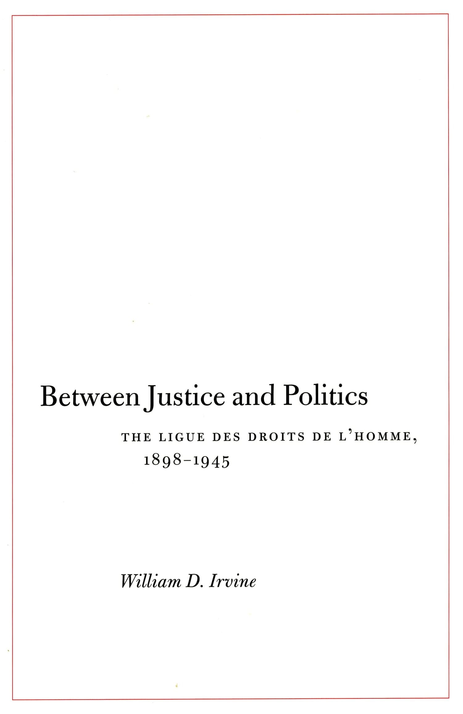'Between Justice and Politics' Book Cover