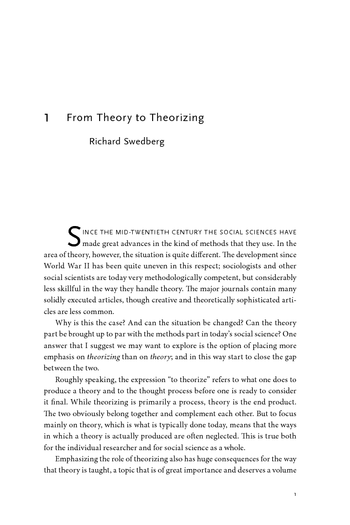 Start reading Theorizing in Social Science | Edited by Richard Swedberg
