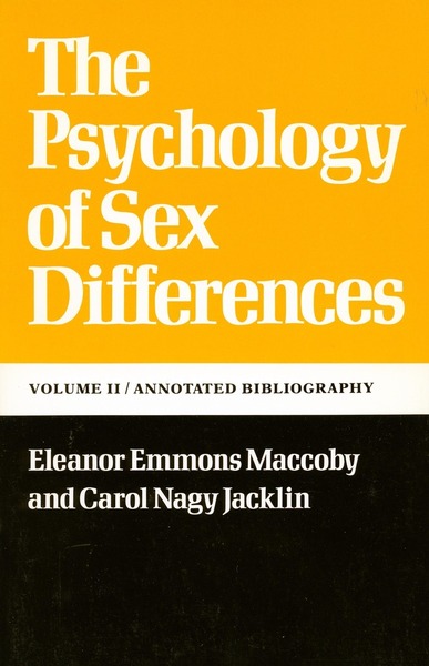 Cover of The Psychology of Sex Differences by Eleanor Emmons Maccoby and Carol Nagy Jacklin