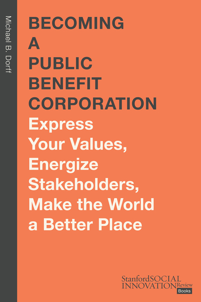 Cover of Becoming a Public Benefit Corporation by Michael B. Dorff